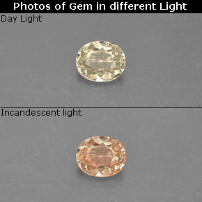 Diasporo con cambio de color  natural de 0,47 ct, corte óvalo, VVS-VS