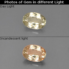 Diasporo con cambio de color  natural de 0,78 ct, corte óvalo, VVS-VS