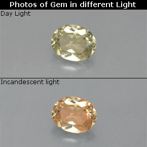 Diasporo con cambio de color  natural de 0,71 ct, corte óvalo, VS