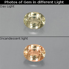Diasporo con cambio de color  natural de 0,82 ct, corte óvalo, VS