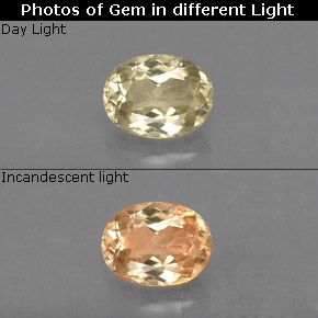 Diasporo con cambio de color  natural de 0,77 ct, corte óvalo, VS