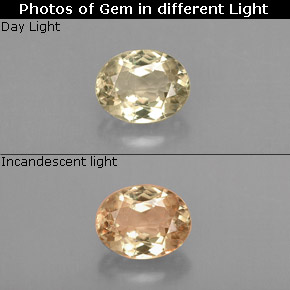 Diasporo con cambio de color  natural de 0,73 ct, corte óvalo, VS