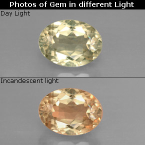 Diásporo con Cambio de Color Verde/rosado natural de 1.56 ct, Corte Óvalo, VS