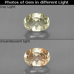 Diasporo con cambio de color  natural de 0,95 ct, corte óvalo, VS