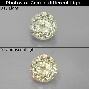 Diasporo con cambio de color  natural de 0,94 ct, corte redondo, VS-SI