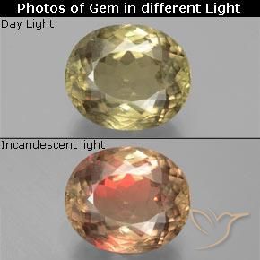 10.84ct Natural Amarillo medio Diásporo con Cambio de Color, Ovalada, VS-SI