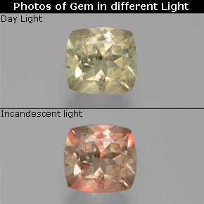 Diásporo con Cambio de Color Verde/rosado natural de 1.74 ct, Corte Cojín, VS-SI