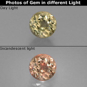 Diasporo con cambio de color  natural de 0,96 ct, corte redondo, VS-SI