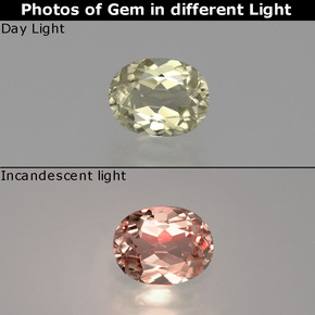 Diasporo con cambio de color  natural de 0,75 ct, corte óvalo, VS