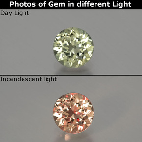 Diasporo con cambio de color  natural de 0,60 ct, corte redondo, VS