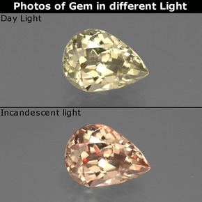 Diasporo con cambio de color  natural de 1,05 ct, en forma de pera, VVS-VS
