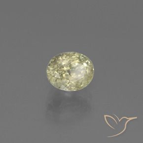 Diásporo con Cambio de Color Verde amarillo natural de 1.20 ct, Ovalada, SI