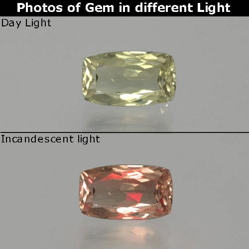 Diásporo con Cambio de Color Amarillo pálido natural de 1.02 ct, Corte Cojín, VS-SI