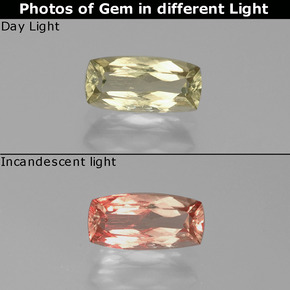 Diásporo con Cambio de Color Verde/rosado natural de 0.98 ct, Corte Cojín, VS-SI