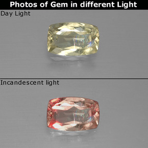 Diásporo con Cambio de Color Verde/rosado natural de 0.78 ct, Corte Cojín, VS-SI