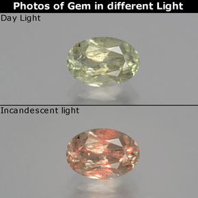 Diasporo con cambio de color cambio de color natural de 1,14 ct, corte óvalo, SI