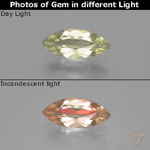 0.78ct Natural Amarillo medio Diásporo con Cambio de Color, Marquesa, VS