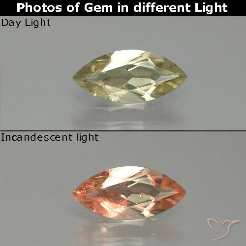 1.12ct Natural Amarillo muy claro Diásporo con Cambio de Color, Marquesa, VS-SI