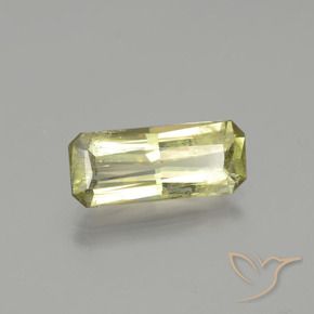 Diasporo con cambio de color amarillo natural de 3,65 ct, corte esmeralda, SI