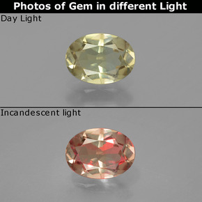 Diasporo con cambio de color cambio de color natural de 0,93 ct, corte óvalo, VS
