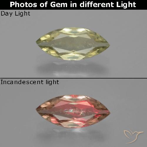 1.10ct Natural Amarillo muy claro Diásporo con Cambio de Color, Marquesa, VS-SI