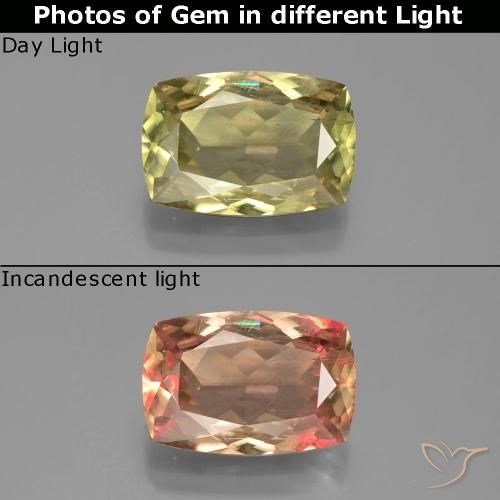 4.89ct Natural Amarillo medio Diásporo con Cambio de Color, Forma Cojín, SI