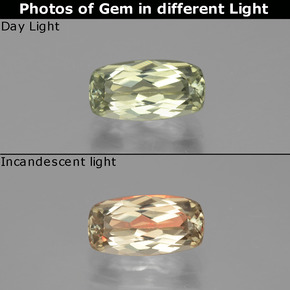 Diasporo con cambio de color multicolor natural de 1,64 ct, corte cojín, VVS-VS