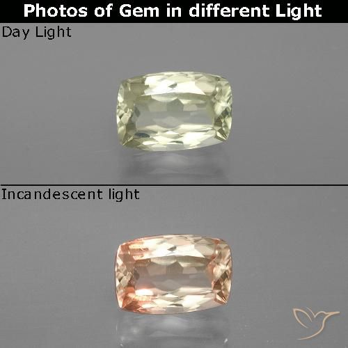 1.19ct Natural Amarillo muy claro Diásporo con Cambio de Color, Forma Cojín, VVS