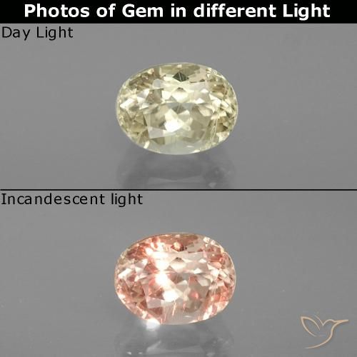 1.00ct Natural Amarillo claro Diásporo con Cambio de Color, En forma de pera, VS-SI
