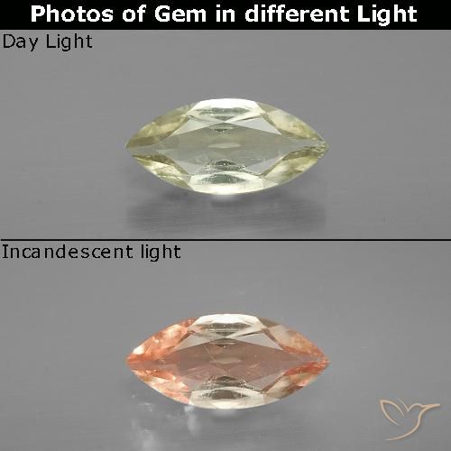 0.92ct Natural Amarillo claro Diásporo con Cambio de Color, Marquesa, VS-SI