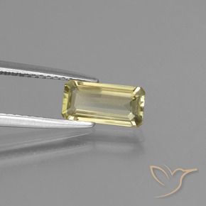 Diásporo con Cambio de Color Amarillo cálido natural de 1.13 ct, corte esmeralda, VVS-VS