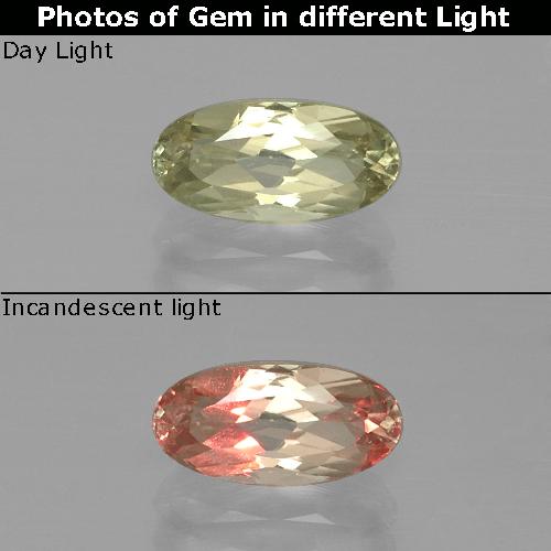 Diásporo con Cambio de Color Amarillo muy claro natural de 1.36 ct, Corte Óvalo, VVS-VS