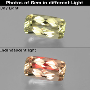 Diasporo con cambio de color  natural de 1,68 ct, corte cojín, VVS