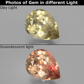 Diasporo con cambio de color  natural de 2,16 ct, en forma de pera, VS