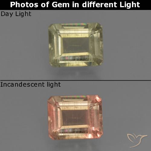 Diásporo con Cambio de Color Amarillo amarronado natural de 0.71 ct, Corte Octágono / Esmeralda, VS-SI