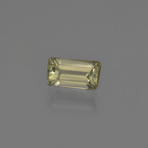 Diasporo con cambio de color amarillo natural de 0,76 ct, corte esmeralda, VS