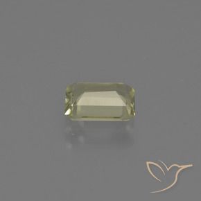 Diásporo con Cambio de Color Verde amarillo natural de 0.79 ct, corte esmeralda, VVS-VS