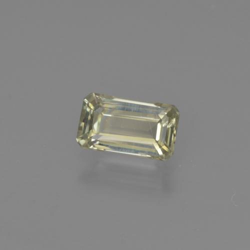 Diasporo con cambio de color amarillo natural de 0,86 ct, corte esmeralda, VS