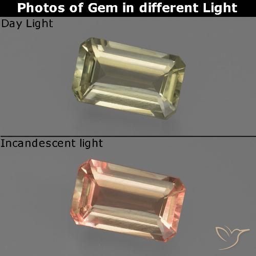 Diásporo con Cambio de Color Amarillo claro natural de 0.81 ct, Corte Octágono / Esmeralda, VS