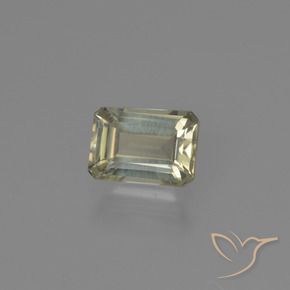 Diásporo con Cambio de Color Amarillo pálido natural de 0.82 ct, Corte Octágono / Esmeralda, VS