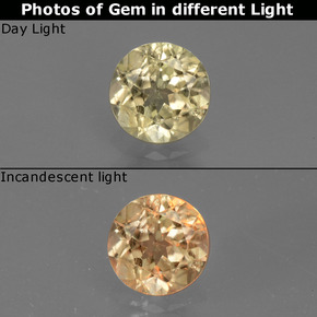 Diasporo con cambio de color multicolor natural de 0,52 ct, corte redondo, VS-SI