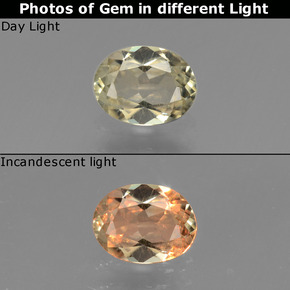 Diasporo con cambio de color multicolor natural de 0,65 ct, corte óvalo, VVS-VS