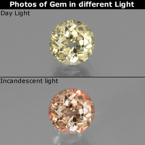 Diasporo con cambio de color cambio de color natural de 0,85 ct, corte redondo, VS