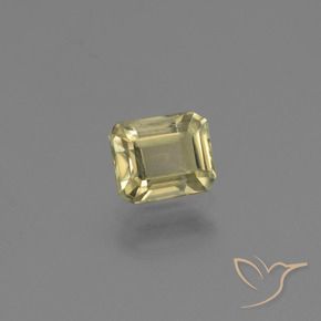 Diasporo con cambio de color amarillo natural de 1,19 ct, corte esmeralda, VS