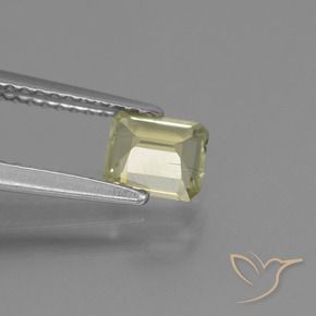 Diásporo con Cambio de Color Amarillo suave natural de 0.81 ct, Corte Octágono / Esmeralda, VS