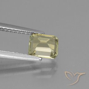 Diásporo con Cambio de Color Amarillo suave natural de 1.01 ct, Corte Octágono / Esmeralda, VS