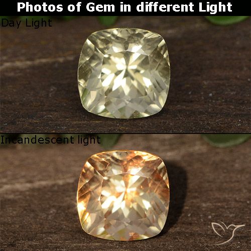 0.80ct Natural Amarillo suave Diásporo con Cambio de Color, Forma Cojín, VVS-VS