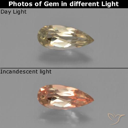 0.70ct Natural Amarillo terroso Diásporo con Cambio de Color, En forma de pera, VVS-VS