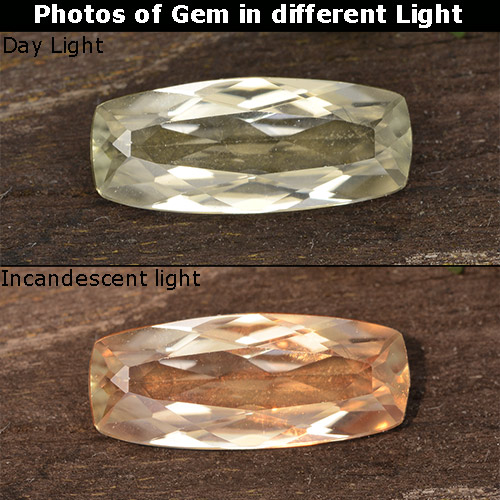 Diásporo con Cambio de Color Amarillo claro natural de 1.17 ct, Corte Cojín, VVS