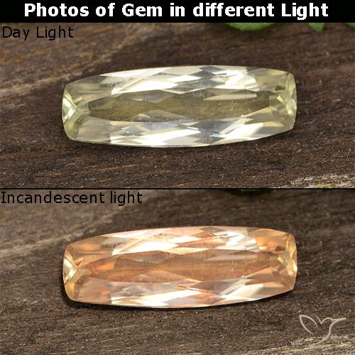 1.01ct Natural Amarillo claro Diásporo con Cambio de Color, Forma Cojín, VVS